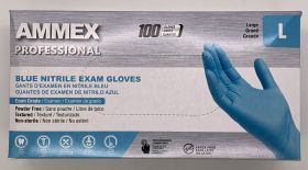 Gloves, Large, Blue, Nitrile, Latex-Free, Disposable, Powder-Free, Medical, Box