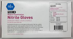 Gloves, XL, Shield Line, Nitrile, Examination, Powder-Free, FDA 510K, ASTM D6319, Box