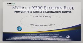 Gloves, Large, Nitrile, Powder-Free, Exam, X300 Electra Blue, Box