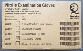 Gloves, Large, Nitrile, Exam, White, Quala, Case