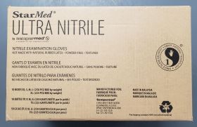 Gloves, Large, Nitrile, NonSterile, Standard Cuff Length, Textured Fingertips, Not Chemo Approved, Blue, Case