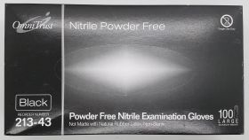 Gloves, Large, NItrile, Powder-Free, Exam, Black, Box
