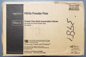 Gloves, Large, NItrile, Powder-Free, Exam, Black, Case