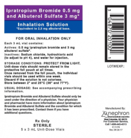 IPRATROPIUM BROMIDE/ALBUTEROL SULFATE AMP 0.5MG/3MG INHALATION 3ML UD 1 PER FOIL