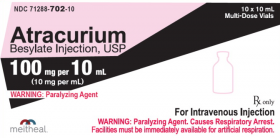 ATRACURIUM BESYLATE INJ, USP PRESERVATIVE FREE SDV 100MG/10ML