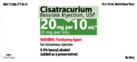 CISATRACURIUM BESYLATE INJ, USP PRESERVATIVE FREE SDV 20MG/10ML