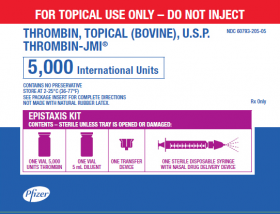 THROMBIN TOPICAL, USP EPISTAXIS KIT 5000UNITS