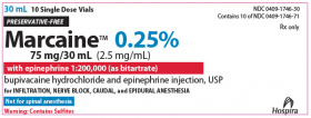 MARCAINE 0.25% WITH EPINEPHRINE 1:200,000 SDV 2.5MG/ML 30ML