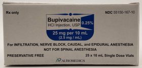 BUPIVACAINE SDV PRESERVATIVE-FREE 0.25% 10ML