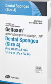 GELFOAM GELATIN SPONGE, USP 2X2CM