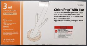 Prep Solution ChloraPrep HI-Lite Orange One-Step 3mL Applicator 2% /70 Strength (CHG)/(IPH)