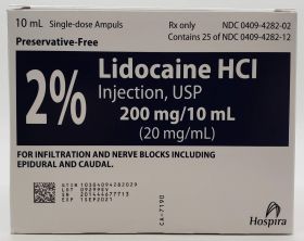 LIDOCAINE HCI INJ, USP 2% SINGLE DOSE AMPULE 20MG/ML 10ML