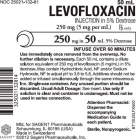 Levofloxacin / Dextrose 5%, Preservative Free 250mg/50mL Intravenous Injection Piggyback Container 50mL, 24 count