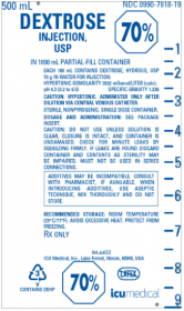 DEXTROSE 70% INJECTION, USP 500ML FILL IN 1000ML CONTAINER