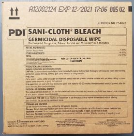 Surface Disinfectant Cleaner Sani-Cloth Bleach Wipe Germicidal Wipe 75 Count, 12 Count Case NonSterile Canister Disposable Chlorine Scent