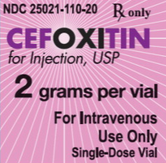 CEFOXITIN VL 2GM 20ML/10 SAG