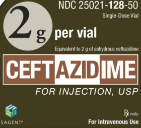 CEFTAZIDIME VL 2GM CT/10 SAG