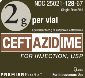 CEFTAZIDIME VL 2 GM CT/10 S/P