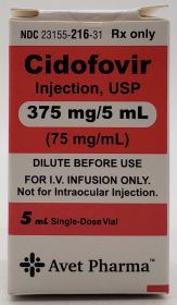 CIDOFOVIR INJ, USP SDV 75MG/ML 375MG/5ML