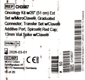 ONCOLOGY KIT, EXTENSION SET W/ MICROCLAVE GRADUATED CONNECTOR