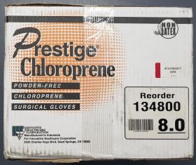 Gloves, Size 8, Surgical, DermAssist Prestige, Sterile, Polyisoprene, Standard Cuff Length, Bisque Ivory, Not Chemo Approved, Case