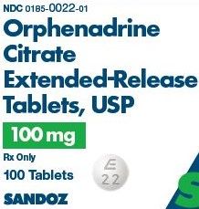 ORPHENADRINE CITRATE EXTENDED-RELEASE TAB 100MG