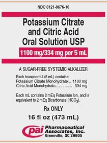 POTASSIUM CITRATE AND CITRIC ACID ORAL SOLUTION, USP 1100MG/334MG PER 5ML 473ML