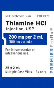 THIAMINE HCI INJ, USP MDV 100MG/ML 2ML PPX