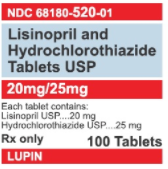 LISINOPRIL/HYDROCHLOROTHIAZIDE TAB 20MG/25MG