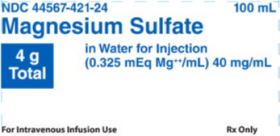 MAGNESIUM SULFATE IN WATER FOR INJ 40MG/ML 100ML