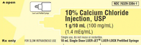 CALCIUM CHLORIDE 10% INJ, USP LUER-JET PREFILLED SYRINGE 100MG/10ML