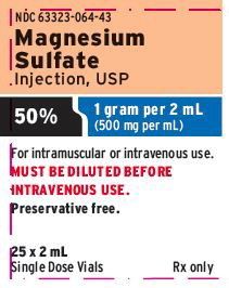 MAGNESIUM SULFATE INJ, USP SDV PRESERVATIVE-FREE 50% 1G 2ML PPX