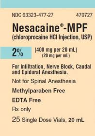 NESACAINE-MPF INJ, USP SDV 2% 20MG/ML 20ML
