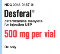 DESFERAL DEFEROXAMINE MESYLATE INJ, USP SDV 500MG