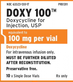 DOXYCYCLINE INJ, USP PRESERVATIVE-FREE 100MG 20ML PPX