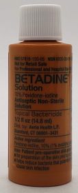 BETADINE SOLUTION 10% POVIDONE-IODINE NONSTERILE 1/2OZ BOTTLE