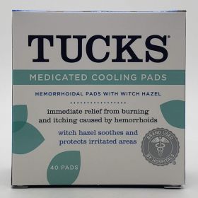 TUCKS MEDICATED COOLING PADS WITH WITCH HAZEL 50%