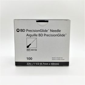 PRECISIONGLIDE HYPODERMIC NEEDLE WITHOUT SAFETY 22 GAUGE 1 1/2INCH LENGTH