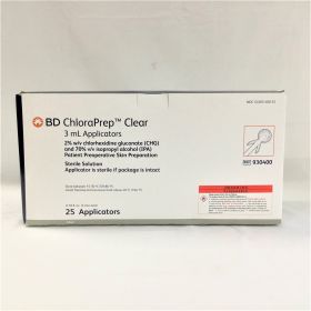 Skin Prep Solution ChloraPrep™ Clear 3ML Foam Applicator 2% / 70% Strength CHG (Chlorhexidine Gluconate) / Isopropyl Alcohol Sterile