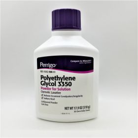 POLYETHYLENE GLYCOL 3350 POWDER FOR SOLUTION, OSMOTIC LAXATIVE 17.9OZ