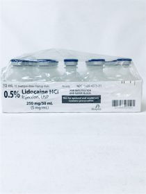 LIDOCAINE HCI INJ, USP MDV FLIPTOP 0.5% 250MG 50ML