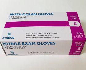 Gloves, Small, Nitrile, Powder-Free, Blue, Box