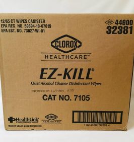 Surface Disinfectant Cleaner Clorox Healthcare® EZ-Kill® Premoistened Wipe 65 Count NonSterile Canister Disposable Alcohol Scent WIPE, EZ KILL XL 10"X10" (12/CS) BICINF