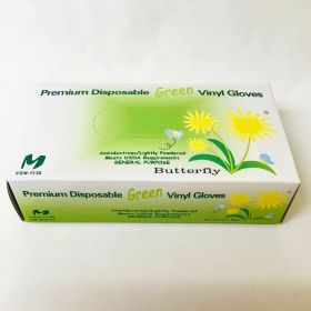 Premium Disposable Vinyl Gloves Green *POWDERED* Medium