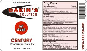 Dakin's Solution Half Strength (0.25%) 16oz Bottle