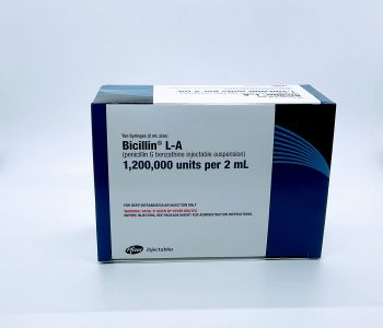 BICILLIN LA 1.2MM TUBX, 1.25", 1,200,000 UNITS, 10X2 ML SUS, PFIZER PHARMACEUTICALS, NDC# 60793-0701-10