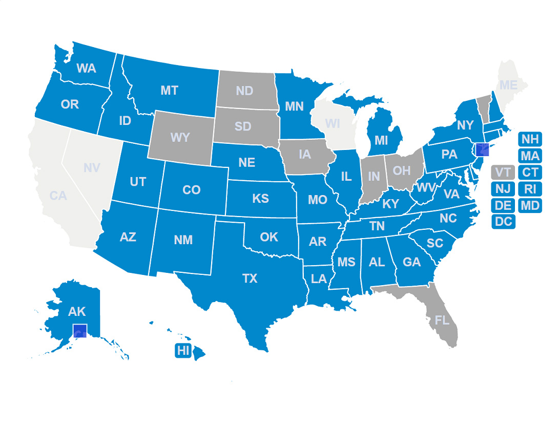 licensed states